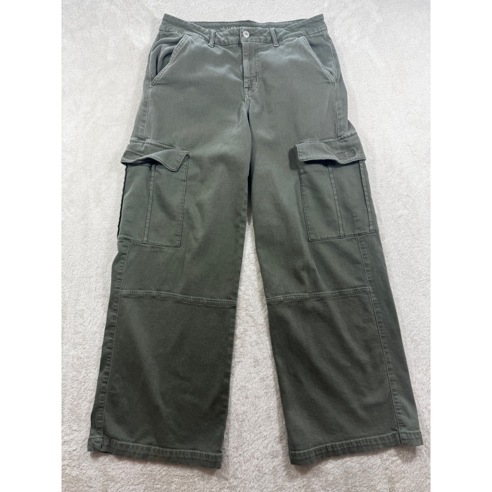 American‎ Eagle Womens Curvy High Rise Baggy Wide Leg Cargo Pants 10 Meas: 30x30